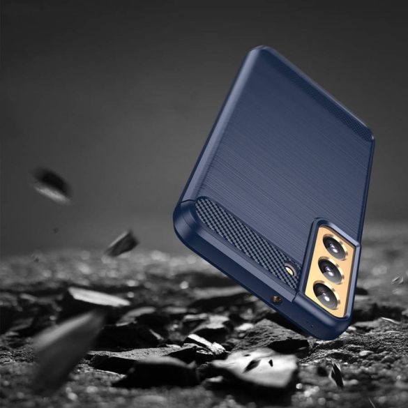 Carbon Case Flexible Samsung Galaxy S23 Plus hátlap, tok, sötétkék