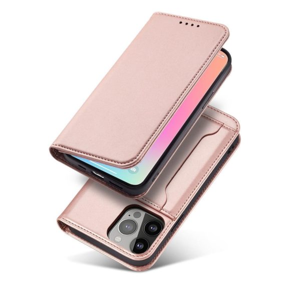 Magnet Card Case Samsung Galaxy A34 5G oldalra nyíló tok, rózsaszín