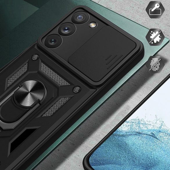 Hybrid Armor Camshield Case Samsung Galaxy A34 5G ütésálló hátlap, tok, fekete