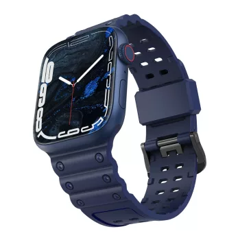   Triple Protection óraszíj Apple Watch 1/2/3/4/5/6/7/8/9/SE/Ultra, 42/44/45/49mm óraszíj, sötétkék