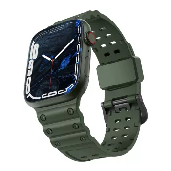   Triple Protection óraszíj Apple Watch 1/2/3/4/5/6/7/8/9/SE/Ultra, 42/44/45/49mm óraszíj, sötétzöld