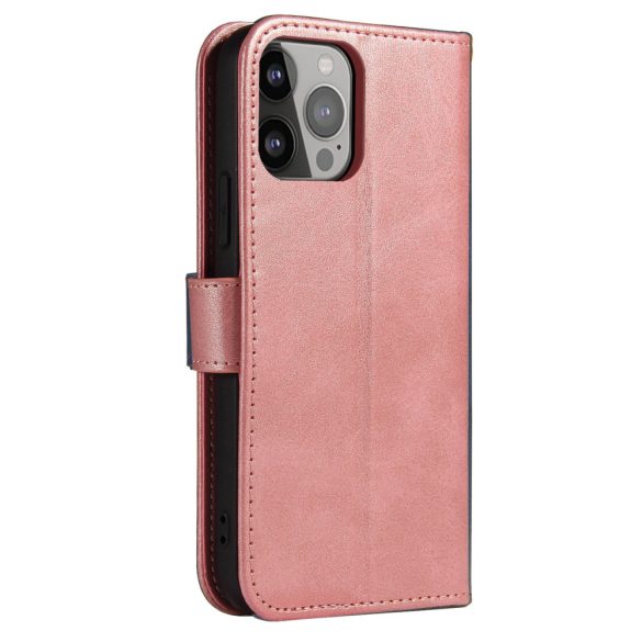 Smart Elegant iPhone 15 Pro oldalra nyíló tok, rózsaszín
