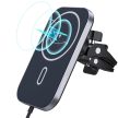 Choetech T200-F Magnetic Car Mount Qi, MagSafe kompatibilis autós tartó és töltő 15W szellőzőrácsra, + USB-C kábel, fekete