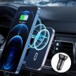 Choetech T200-F Magnetic Car Mount Qi, MagSafe kompatibilis autós tartó és töltő 15W szellőzőrácsra, + USB-C kábel, fekete