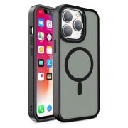   Magnetic Color Matte Case iPhone 15 Pro magsafe kompatibilis ütésálló hátlap, tok, fekete