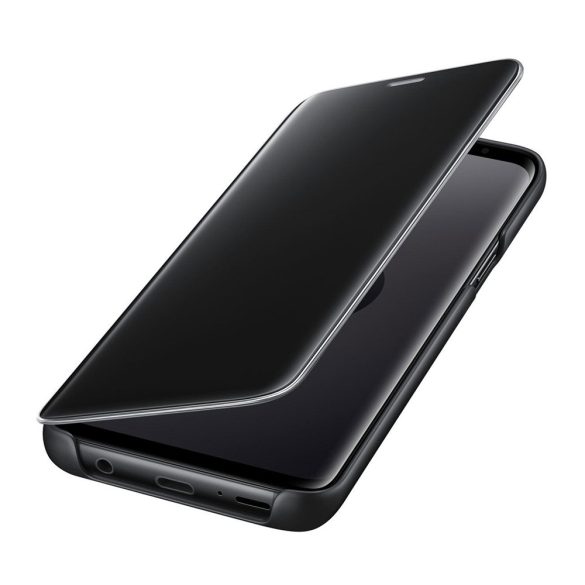 Clear View Case cover Samsung Galaxy S24 Ultra oldalra nyíló tok, fekete
