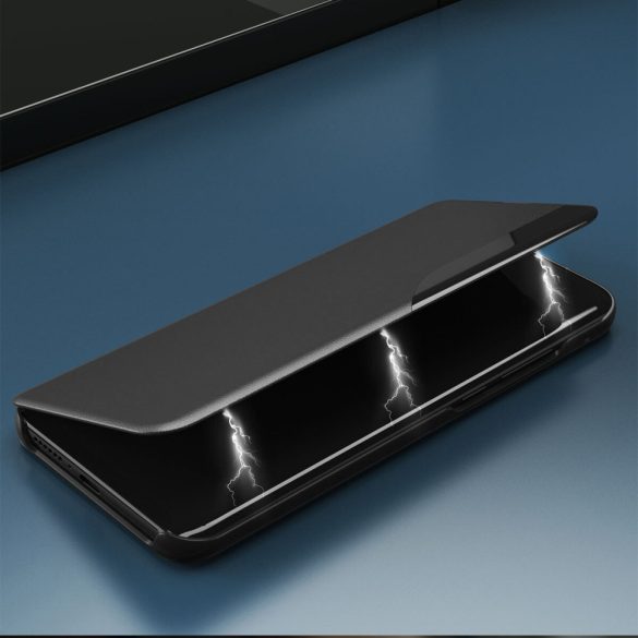 Eco Leather View Case Samsung Galaxy S24 oldalra nyíló tok, fekete