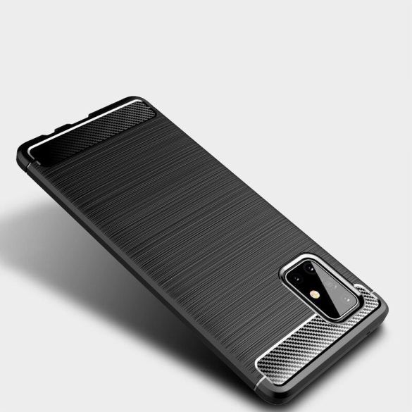 Carbon Case Flexible Samsung Galaxy A31 hátlap, tok, fekete