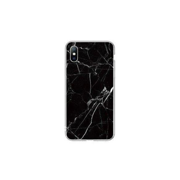 Wozinsky Marble case Samsung Galaxy A31 márvány mintás hátlap, tok, fekete
