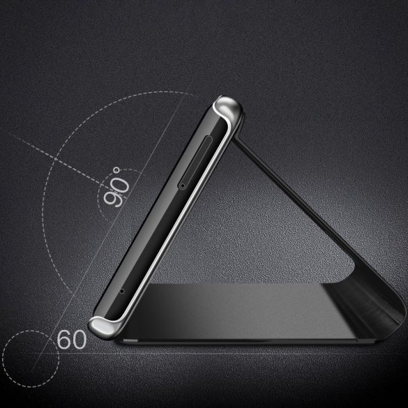 Clear View Case cover Samsung Galaxy A20s oldalra nyíló tok, fekete