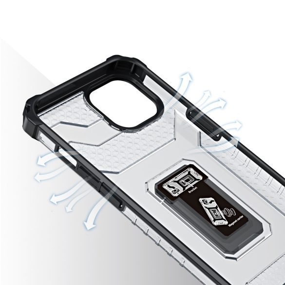 Crystal Ring Kickstand iPhone 13 kitámasztható ütésálló hátlap, tok, fekete