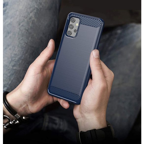 Carbon Case Flexible Samsung Galaxy A32 5G hátlap, tok, kék