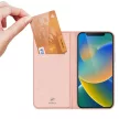 Dux Ducis Skin Pro iPhone 14 oldalra nyíló tok, rozé arany