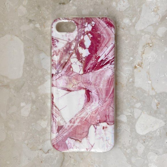 Wozinsky Marble cover iPhone 13 Pro Max márvány mintás hátlap, tok, rózsaszín