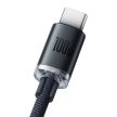 Baseus Crystal Shine CAJY000401 USB/USB-C adat és töltőkábel kijelzővel, gyorstöltő, 100W, 1.2m, fekete