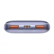 Baseus PPBD040005 Bipow Power Bank, hordozható külső akkumulátor 2xUSB/USB-C, USB-C kábellel, 10000 mAh, 22.5W, lila