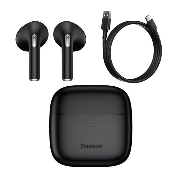 Baseus Bowie E8 Bluetooth 5.0 Earphone, Headset, vezeték nélküli töltés funkcióval, fekete