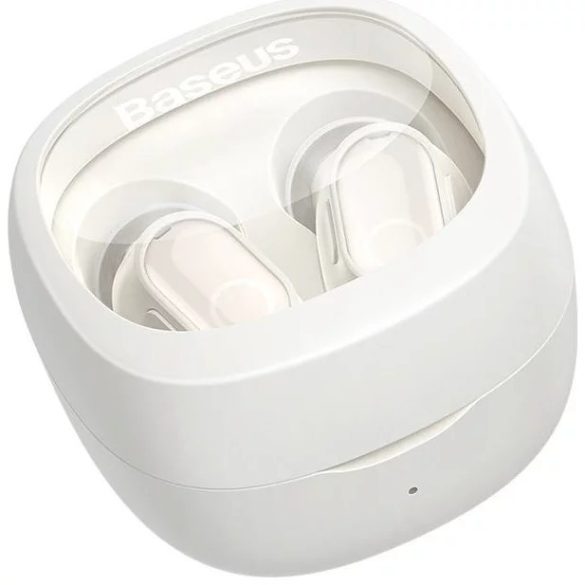 Baseus Bowie WM02 Bluetooth 5.3 Earphone, Headset, vezeték nélküli töltés funkcióval, fehér