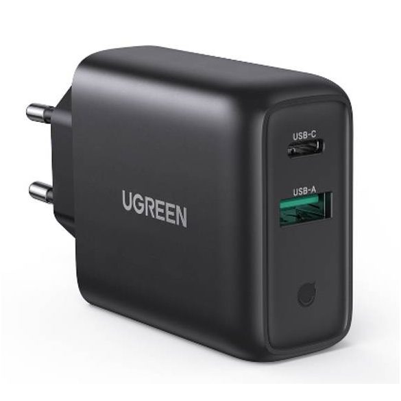 Ugreen CD170 USB+USB-C, Wall Charger hálózati töltő adapter, gyorstöltés, 36W, QC, PD, 2.4A, fekete