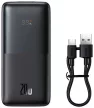 Baseus PPBD040201 Bipow Pro Power Bank, hordozható külső akkumulátor 2xUSB-A/USB-C kábellel, 10000 mAh, 20W, fekete