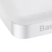 Baseus Bipow Powerbank, hordozható külső akkumulátor 2xUSB-A/USB-C/Micro-USB, LED kijelzővel, 10000 mAh, 15W, fehér