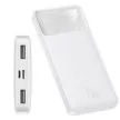Baseus PPBD050102 Bipow PD Power Bank, hordozható külső akkumulátor 2xUSB/USB-C/micro USB, 20000 mAh, 15W, fehér