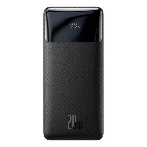 Baseus PPBD050401 Bipow PD Power Bank, hordozható külső akkumulátor 2xUSB/USB-C/micro USB, 30000 mAh, 20W, fekete