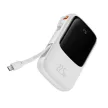 Baseus PPQD060302 Qpow Power Bank, hordozható külső akkumulátor USB/USB-C/Lightning, USB-C kábellel, 20000 mAh, 22.5W, fehér