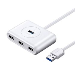   Ugreen 4in1 Hub 4xUSB-A 3.0, 1xMicro-USB elosztó, USB-A kábellel, 5m, fehér
