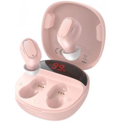   Baseus Encok WM01 Plus Bluetooth 5.0 Earphone, Headset, vezeték nélküli töltés funkcióval, rózsaszín