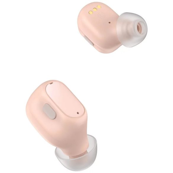Baseus Encok WM01 Plus Bluetooth 5.0 Earphone, Headset, vezeték nélküli töltés funkcióval, rózsaszín