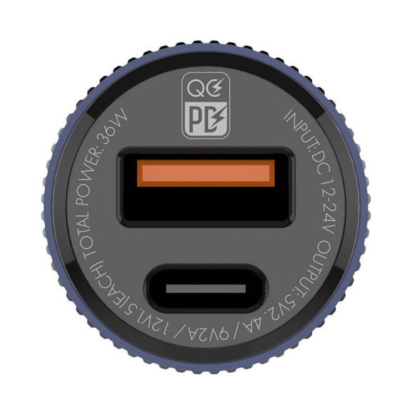 Ldnio C510Q USB Car Charger autós szivargyújtó, QC 3.0 USB-A/PD 3.0 USB-C, USB-A/USB-C kábellel, fekete