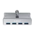 Orico 4in1 Hub 4xUSB-A 3.0, USB-A/USB-A kábellel, 100 cm, ezüst