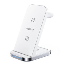   Acefast E15 3-in-1 Wireless Charger, AirPods, Apple Watch és mobiltelefon vezeték nélküli töltő, 15W, fehér