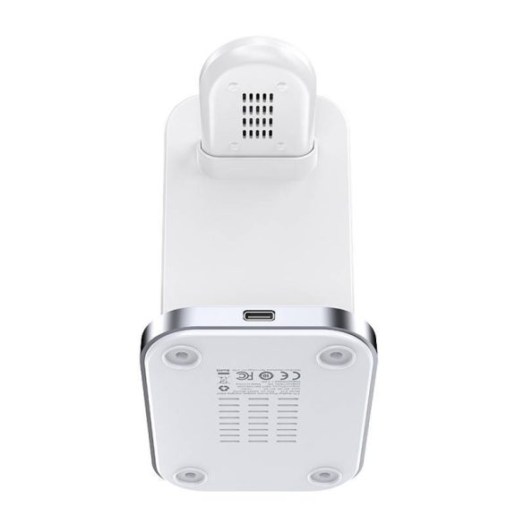 Acefast E15 3-in-1 Wireless Charger, AirPods, Apple Watch és mobiltelefon vezeték nélküli töltő, 15W, fehér
