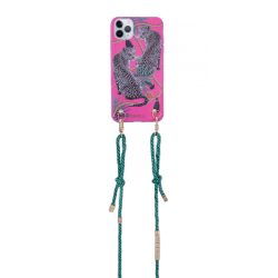   Iphoria  iPhone 11 Pro Pink Leopard nyakba akasztós hátlap, tok, mintás, pink