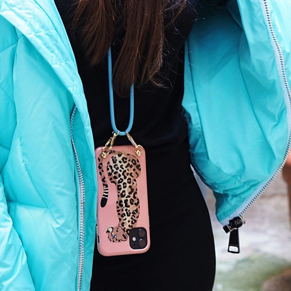 Iphoria iPhone 11 Leopard Lady Nude nyakba akasztós hátlap, tok, mintás, rózsaszín