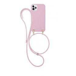   Iphoria  iPhone 12/12 Pro Soft Touch simple nyakba akasztós hátlap, tok, rózsaszín
