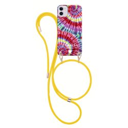   Iphoria  iPhone 12/12 Pro Tie Dye Colorful nyakba akasztós hátlap, tok, mintás, színes