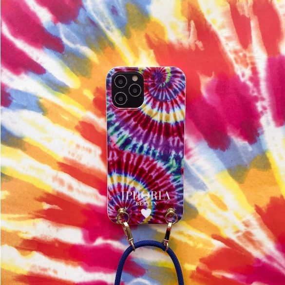 Iphoria iPhone 12/12 Pro Tie Dye Colorful nyakba akasztós hátlap, tok, mintás, színes