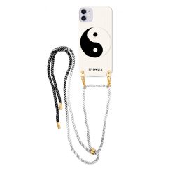   Iphoria  iPhone 12/12 Pro Yin Yang iPhone nyakba akasztós hátlap, tok, mintás, fekete-fehér
