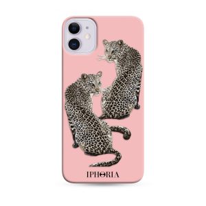 Iphoria iPhone 11 Leopards hátlap, tok, mintás, rózsaszín