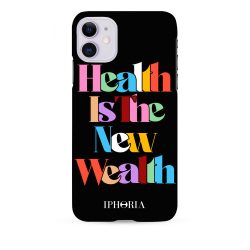 Iphoria  iPhone 12  Health hátlap, tok, mintás, fekete