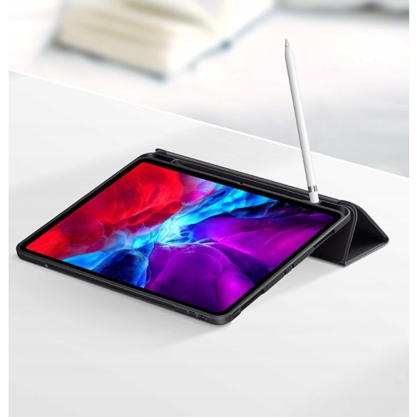 USAMS Winto iPad Pro 12.9 (2020) oldalra nyíló okostok, fekete