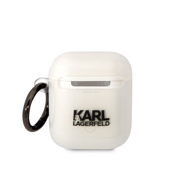 Karl Lagerfeld 3D Logo NFT Karl Head TPU Case AirPods 1/2 (KLA2HNIKTCT) tok, fehér