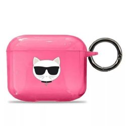 Karl Lagerfeld Apple Airpods 3 Choupette tok, rózsaszín