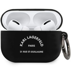   Karl Lagerfeld Airpods Pro Silicone Rue St Guillaume  (KLACAPSILRSGBK) tok, fekete