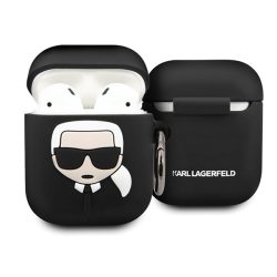   Karl Lagerfeld Apple Airpod (KLACCSILKHBK ) szilikon tok, fekete