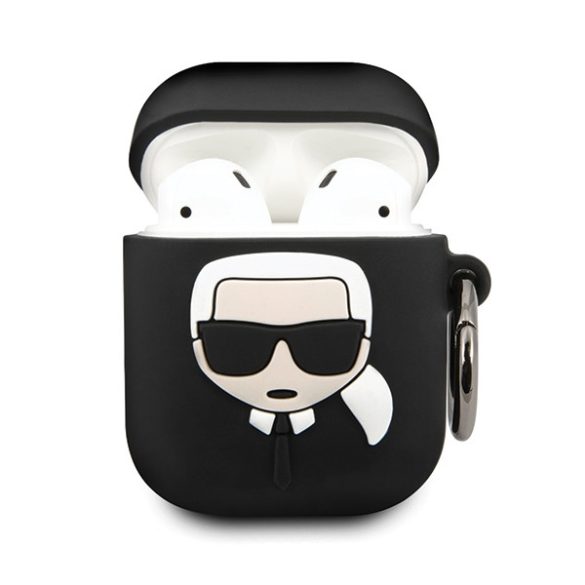 Karl Lagerfeld Apple Airpod (KLACCSILKHBK ) szilikon tok, fekete