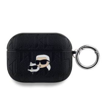   Karl Lagerfeld PU Embossed Karl and Choupette Heads AirPods Pro, tok, fekete
